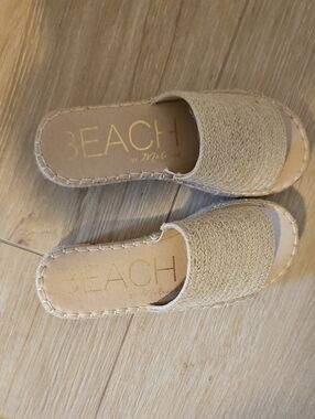Natural Woven Slide Sandals- Natural